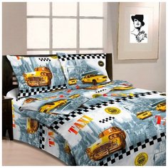 Детское постельное белье бязь такси вид 2 (голубой) 1,5 спальное детские расцветки Iv Selena