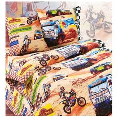 Детское постельное белье поплин Париж-Дакар 1,5 спальное детские расцветки Iv Selena