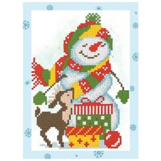 Алмазная мозаика "Снеговик", 19,5x14 см ФРЕЯ