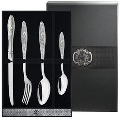 "Набор столовых приборов ""Морозко"" с чернением на 1 персону" Кольчугинский мельхиор