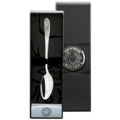 Ложка чайная Кольчугинский мельхиор "Визирь" посеребренная с чернью+футляр