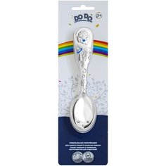 Ложка детская тактильная "Ангел" с голубой эмалью в блистере Кольчугинский мельхиор
