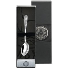 Ложка кофейная №1 посеребренная с чернью + футляр Кольчугинский мельхиор