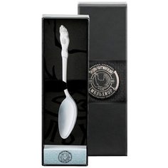 Ложка чайная Кольчугинский мельхиор"Герб" посеребренная + футляр