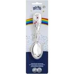 Ложка детская тактильная "Девочка" с эмалью Кольчугинский мельхиор