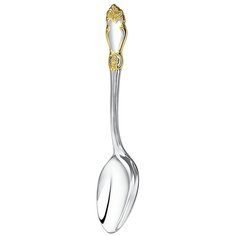 "Ложка кофейная Кольчугинский мельхиор ""Серебряная роза"" с позолотой"