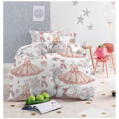 Постельное белье 1.5-спальное Mona Liza Kids Балерины, бязь, 50 х 70 см, белый/коричневый