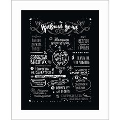 Картина на исскуственном холсте Woozzee Правила дома PKH-068-283817