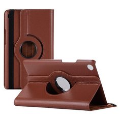 Чехол-подставка MyPads для HuaWei MediaPad T1 8.0 S8-701U S8-701W на пластиковой основе кожаный поворотный роторный оборотный с трансформацией в подставку коричневый