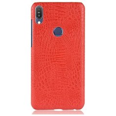 Чехол-накладка Mypads на Huawei P8 тонкий задний бампер на пластиковой основе с отделкой под кожу крокодила красный