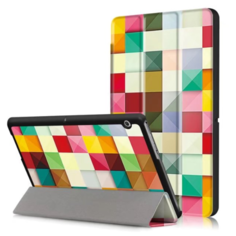 Чехол-обложка MyPads для Huawei MediaPad T3 10 тонкий умный кожаный на пластиковой основе с трансформацией в подставку (Мозайка)