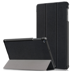 Чехол-обложка MyPads для Samsung Galaxy Tab A 10.1 SM-T510 SM-T515 (2019) тонкий умный кожаный на пластиковой основе с трансформацией в подставку черный
