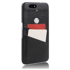 Чехол-накладка MyPads на Huawei Nexus 6P тонкий задний бампер на пластиковой основе с отделкой под кожу крокодила черный