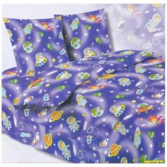 Детское постельное белье бязь космолетики вид 1 1,5 спальное детские расцветки Iv Selena