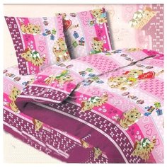 Детское постельное белье бязь рыжие котята вид 2 (зеленый) 1,5 спальное детские расцветки Iv Selena