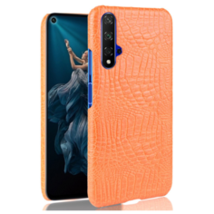 Чехол-накладка Mypads на Honor 20S ( Китайская версия) / Honor 20 элегантный тонкий на пластиковой основе с дизайном под кожу крокодила оранжевый