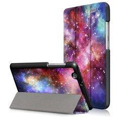 Чехол-обложка MyPads для Samsung Galaxy Tab A 8.0 (2019) SM-P200 / P205 тонкий умный кожаный на пластиковой основе с трансформацией в подставку (Космос)
