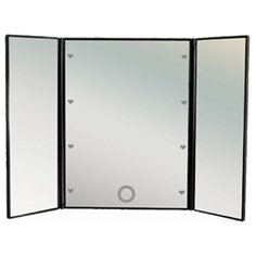 Зеркало косметическое карманное GESS uLike Porto с подсветкой черный