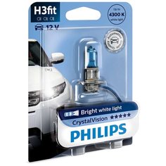 Лампа автомобильная галогенная Philips Crystal Vision 12336CVB1 H3 55W 1 шт.