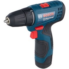 Аккумуляторная дрель-шуруповерт BOSCH GSR 120-LI, 12 В, 2.0 А·ч х2, кейс