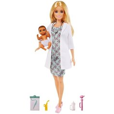 Кукла Barbie Педиатр с малышом-пациентом, GVK03