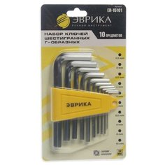 Набор имбусовых ключей Эврика ER-15101, 10 предм., серебристый