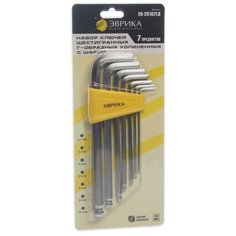 Набор имбусовых ключей Эврика ER-25107LB, 7 предм., серебристый