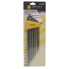 Набор имбусовых ключей Эврика ER-25107XL, 7 предм., серебристый