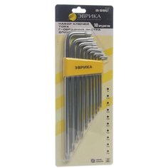 Набор имбусовых ключей Эврика ER-15101LT, 10 предм., желтый