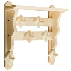 Добропаровъ Вешалка-полка банная Грация, 6 крючков бежевый