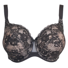 Бюстгальтер MILAVITSA Classic Elegant, размер 90G, черный с нюдом