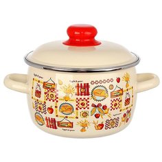 Кастрюля СтальЭмаль 1RC201M, 4 л, Садовая песня