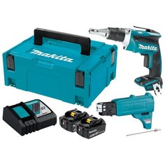 Аккумуляторный шуруповерт Makita DFS452TJX2 Li-Ion 5.0 А·ч 18 В х2 кейс Makpac