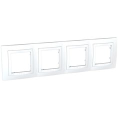 Рамка 4п Schneider ElectricMGU2.008.18 UNICA, белый