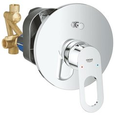 Смеситель для ванны с подключением душа Grohe BauLoop 29081000 + 32963 однорычажный встраиваемый хром