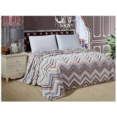 Плед АльВиТек Микрофибра Бамбук 219-PB 150 х 200 см, бежевый/серый/голубой