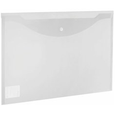 STAFF Папка-конверт с кнопкой А3, пластик, 150 мкм прозрачный