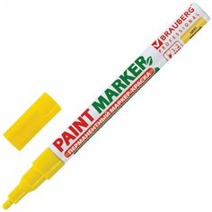 Маркер-краска BRAUBERG Professional на нитро-основе без ксилола 2 мм желтый