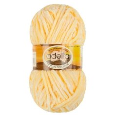 Пряжа Adelia Dolly Velour, 100 г, 93 м, 5 шт., №08 св.жёлтый