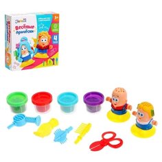 ЭВРИКИ Набор для игры с пластилином "Весёлые причёски", 4 баночки пластилина №SL-01111 3017107