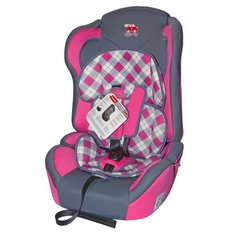 Автокресло группа 1/2/3 (9-36 кг) Little Car Comfort, клетка розовый