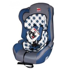 Автокресло группа 1/2/3 (9-36 кг) Little Car Comfort, клетка синий