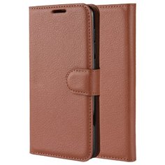 Чехол портмоне подставка для Nokia 5.3 с магнитной защелкой и отделениями для карт коричневый 100gadgets