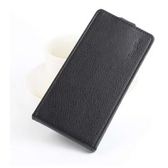 Чехол вертикальная книжка на силиконовой основе на магнитной защелке для Lenovo K6 черный 100gadgets