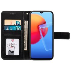 Глянцевый водоотталкивающий чехол портмоне подставка для Vivo Y31 с магнитной защелкой и отделениями для карт черный 100gadgets