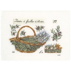 Набор для вышивания Корзина с лавандой, канва лён 36 ct 40 х 29 см THEA GOUVERNEUR 2098