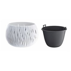 Кашпо для цветов SANDY BOWL DSK290-S449 белый 2 предмета 3,9л Prosperplast