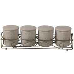 Набор для специй Maestro Stone, MR-20028-04СS, белый, 5 предметов