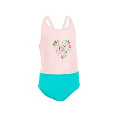 Купальник слитный JULIA для девочек, размер: 73-75CM 12M, цвет: Нежный Персик/Бирюзово-Зеленый NABAIJI Х Декатлон Decathlon