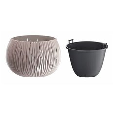 Кашпо для цветов SANDY BOWL DSK290-7529U мокко 2 предмета 3,9л Prosperplast